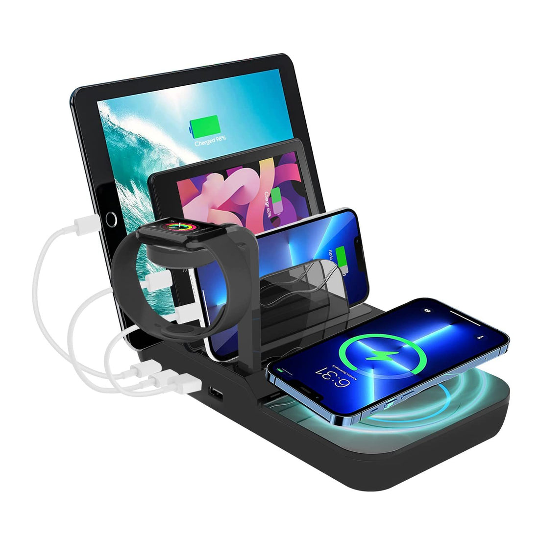 70W Charging Station for Multiple Devices - 5-in-1 Fast Charging Dock