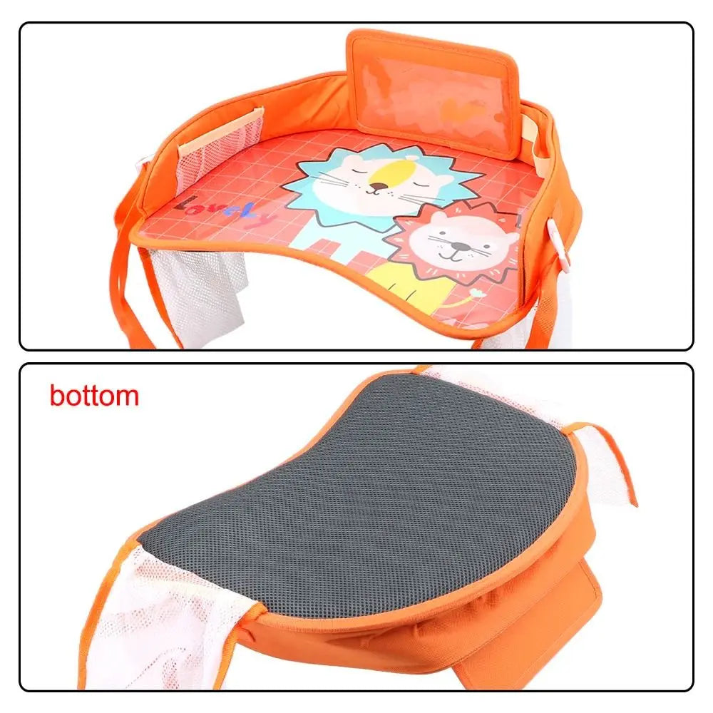 Adjustable Snack Tray Baby Car Seat Tray Dining Tray Ox Cloth Kids Toy Holder Desk PVC Car Tray Table Car Storage Organizer