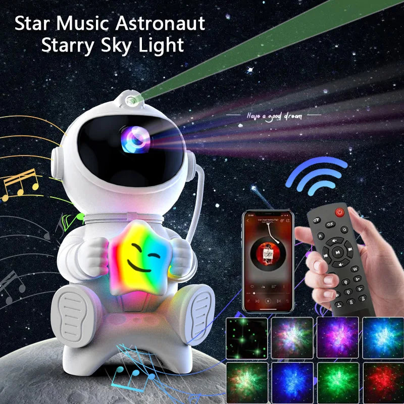 Astronaut LED Star Galaxies Projector Night Light Starry Sky Porjectors Lamp Bluetooth Speaker For Bedroom Room Decor Kids Gift