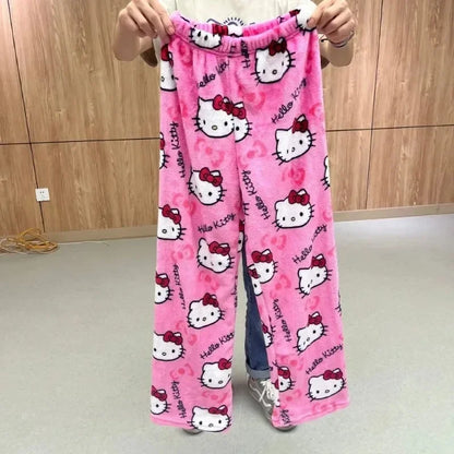 Y2K Hello Kitty Pajamas Pants Sanrio Anime Women&