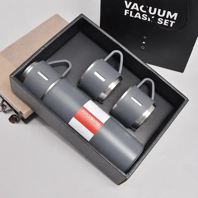500ML 304 Stainless Steel Vacuum Insulated Bottle Gift Set Office Business Coffee Mug Stainless Steel Water Bottle with Straw