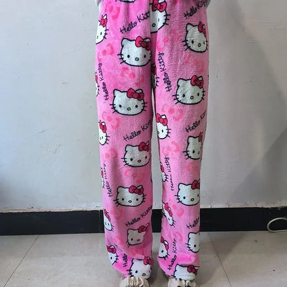Y2K Hello Kitty Pajamas Pants Sanrio Anime Women&