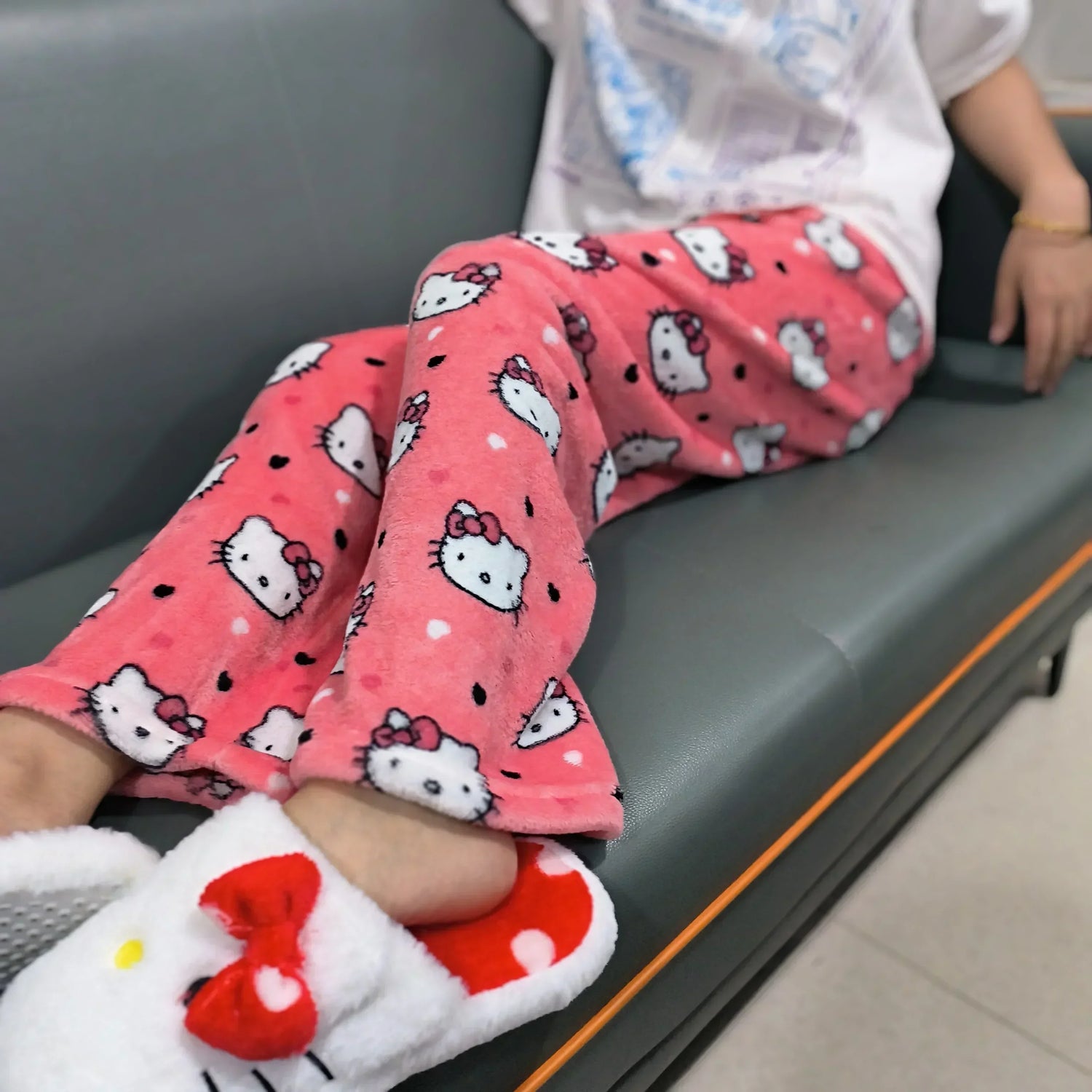 Y2K Hello Kitty Pajamas Pants Sanrio Anime Women&
