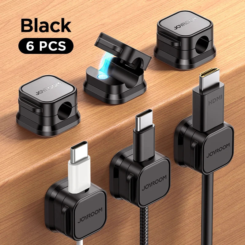 Joyroom Magnetic Cable Clips Cable Smooth Adjustable Cord Holder Under Desk Cable Management Wire Keeper Cable Organizer Holder