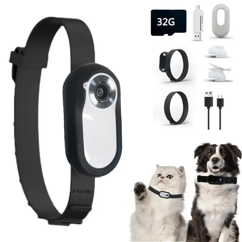 HD 1080P Dog &amp; Cat Collar Camera – Wireless, No WiFi Needed, Records Video