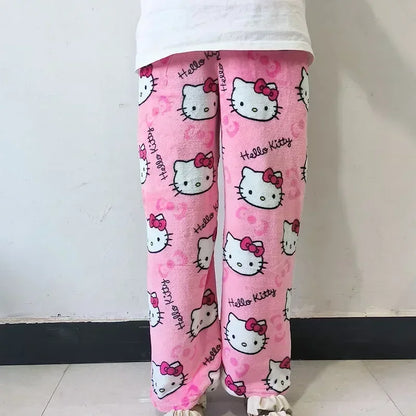 Y2K Hello Kitty Pajamas Pants Sanrio Anime Women&