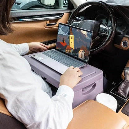 Car Foldable Lap Desk Portable Office Laptop Desk Space-Saving Snack Drink Storage Tray Table Kids Reading Desk Car Accessories