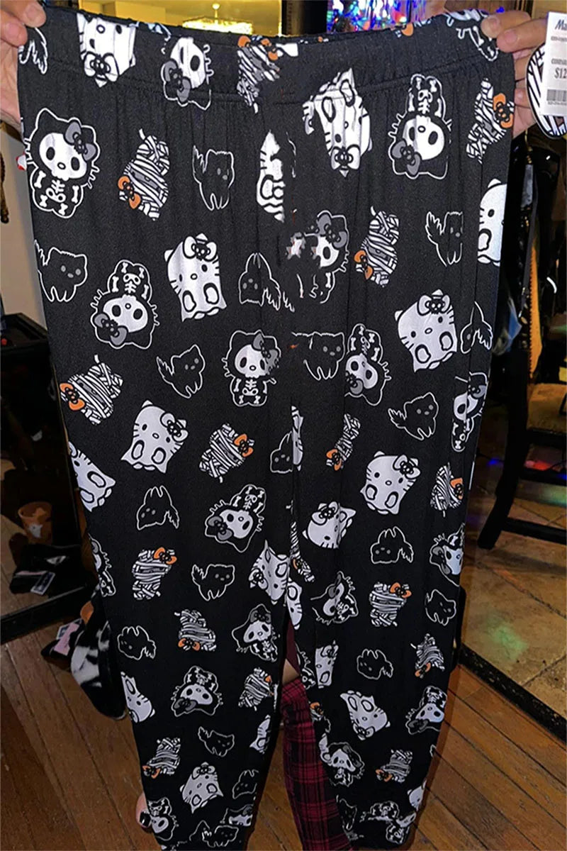 Y2K Hello Kitty Pajamas Pants Sanrio Anime Women&