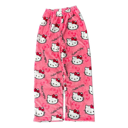 Y2K Hello Kitty Pajamas Pants Sanrio Anime Women&