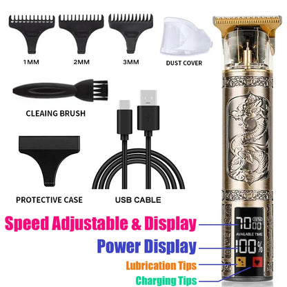 Vintage Hair Clipper USB Charging Hair Cutting Machine Electric Hair Trimmer Portable Shaver Professional Barber Boyfriend Gift
