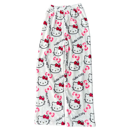 Y2K Hello Kitty Pajamas Pants Sanrio Anime Women&