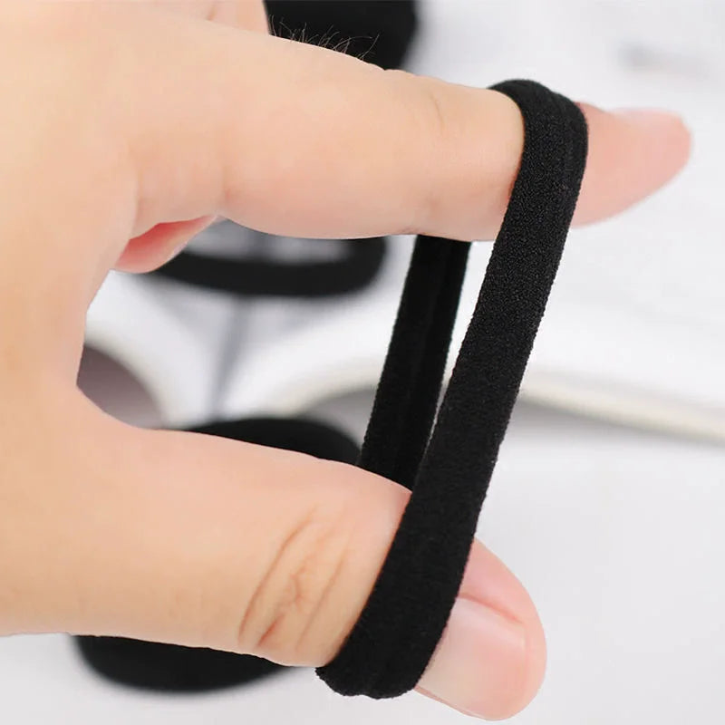 50pcs Black Hair Ties for Women Girls Seamless Thick Black Hair Band Elastic Hair Ties No Damage Ponytail Holder Hair Accessorie