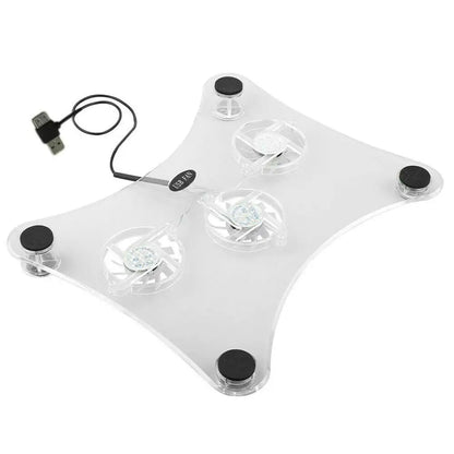 3-Fan USB Cooler Cooling Pad Stand with LED Light for Laptop